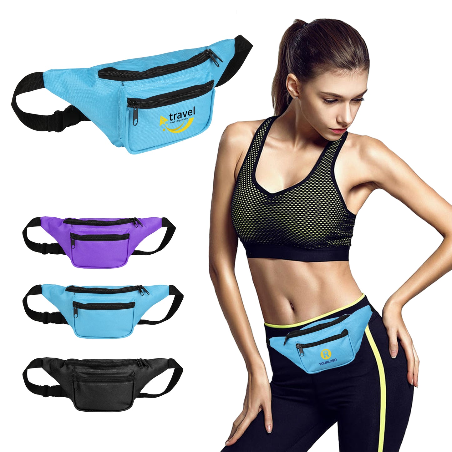 Zippered Oxford Fanny Pack